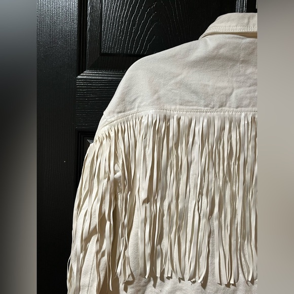 Le Lis White Denim Fringed Jacket - Picture 9 of 12